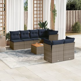 Set aus Gartensofas und Kissen 8-teilig synthetisches Rattangrau von , Gartensets - Ref: Foro24-3255851, Preis: 593,84 €, Rab...