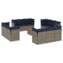 Garden sofa set with cushions 13 pieces synthetic rattan gray by , Garden sets - Ref: Foro24-3255872, Price: 1,00 €, Discount: %