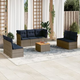 Set of 8 garden sofas with cushions synthetic rattan gray by , Garden sets - Ref: Foro24-3255900, Price: 545,75 €, Discount: %