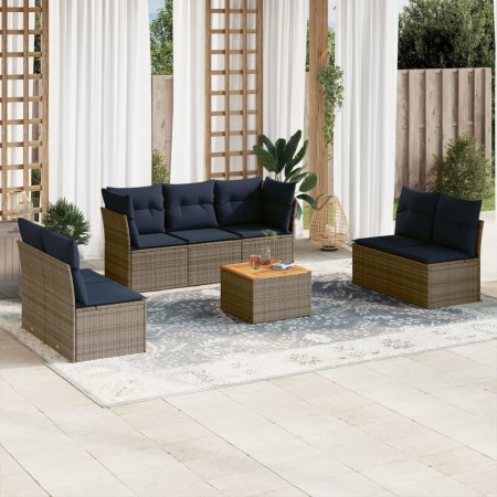 Set mit 8 Gartensofas mit Kissen Kunstrattangrau von , Gartensets - Ref: Foro24-3255900, Preis: 545,21 €, Rabatt: %