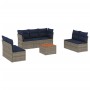 Set mit 8 Gartensofas mit Kissen Kunstrattangrau von , Gartensets - Ref: Foro24-3255900, Preis: 545,21 €, Rabatt: %