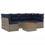 Set mit 7 Gartensofas mit Kissen synthetisches Rattangrau von , Gartensets - Ref: Foro24-3255893, Preis: 484,08 €, Rabatt: %