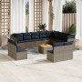 Garden sofa set with cushions 13 pieces synthetic rattan gray by , Garden sets - Ref: Foro24-3256264, Price: 961,33 €, Discou...