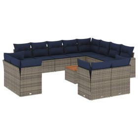 Set sofás de jardín con cojines 13 piezas ratán sintético gris de , Conjuntos de jardín - Ref: Foro24-3256285, Precio: 1,00 €...