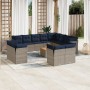 Gartensofa-Set mit Kissen 13-teilig synthetisches Rattangrau von , Gartensets - Ref: Foro24-3256285, Preis: 1,00 €, Rabatt: %