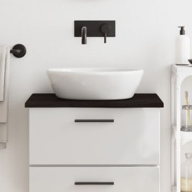 Dark brown treated solid wood bathroom countertop 60x60x2 cm by , Countertops - Ref: Foro24-3156206, Price: 45,42 €, Discount: %