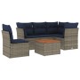 Set de sofás de jardín 6 pzas con cojines ratán sintético gris by , Garden sets - Ref: Foro24-3255977, Price: 440,79 €, Disco...