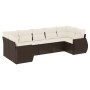 Juego de sofás de jardín 7 piezas con cojines ratán PE marrón de , Sofás modulares de exterior - Ref: Foro24-3221792, Precio:...