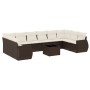 Set of garden sofas 11 pcs cushions synthetic rattan brown by , Modular outdoor sofas - Ref: Foro24-3221882, Price: 744,27 €,...