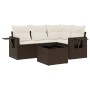 Set comedor de jardín 5 piezas y cojines ratán sintético marrón de , Conjuntos de jardín - Ref: Foro24-3220122, Precio: 345,9...