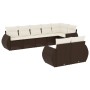Set of 8 garden sofas and cushions synthetic rattan brown by , Modular outdoor sofas - Ref: Foro24-3221622, Price: 620,25 €, ...