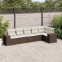 Set aus 6-teiligen Gartensofas und Kissen, synthetisches Rattanbraun von , Gartensets - Ref: Foro24-3222592, Preis: 423,27 €,...
