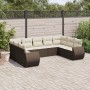 Set de sofás de jardín 9 pzas y cojines ratán sintético marrón von , Modulare Sofas für den Außenbereich - Ref: Foro24-322180...
