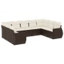 Set de sofás de jardín 9 pzas y cojines ratán sintético marrón von , Modulare Sofas für den Außenbereich - Ref: Foro24-322180...