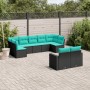 Set of 9 garden sofas with black synthetic rattan cushions by , Garden sets - Ref: Foro24-3219407, Price: 725,58 €, Discount: %