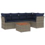 Set of 6 garden sofas with cushions synthetic rattan gray by , Garden sets - Ref: Foro24-3255963, Price: 440,79 €, Discount: %