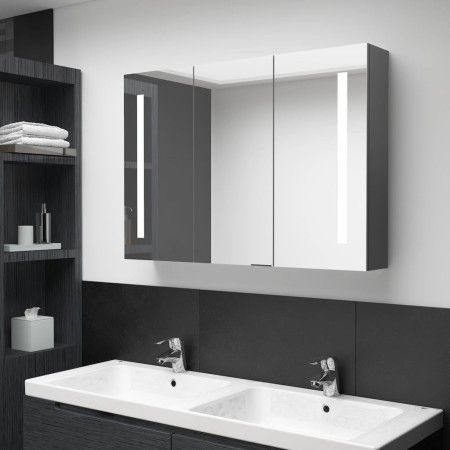 Mueble de baño con espejo LED 89x14x62 cm de vidaXL, Tocadores de baño - Ref: Foro24-326527, Precio: 165,04 €, Descuento: %