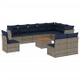 Set of 11 garden sofas and cushions synthetic rattan gray by , Garden sets - Ref: Foro24-3256033, Price: 773,24 €, Discount: %