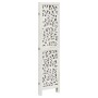 Biombo separador de 4 paneles madera maciza Paulownia blanco de , Divisores de ambientes - Ref: Foro24-358737, Precio: 119,23...