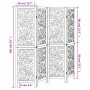 Biombo separador de 4 paneles madera maciza Paulownia blanco de , Divisores de ambientes - Ref: Foro24-358737, Precio: 119,23...