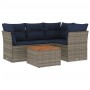 Set of 5 garden sofas with cushions synthetic rattan gray by , Garden sets - Ref: Foro24-3255956, Price: 370,93 €, Discount: %