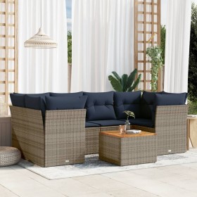 Set of 7 garden sofas with cushions synthetic rattan gray by , Garden sets - Ref: Foro24-3255830, Price: 529,83 €, Discount: %