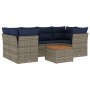 Set de sofás de jardín 7 pzas con cojines ratán sintético gris de , Conjuntos de jardín - Ref: Foro24-3255830, Precio: 529,83...