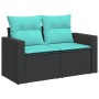 Set mit 10 Stück Gartensofas mit schwarzen Kissen aus synthetischem Rattan von , Gartensets - Ref: Foro24-3219447, Preis: 768...