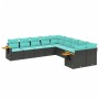 Set mit 10 Stück Gartensofas mit schwarzen Kissen aus synthetischem Rattan von , Gartensets - Ref: Foro24-3227191, Preis: 780...