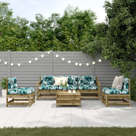 Juego de muebles jardín 6 pzas y cojines madera pino impregnada by , Garden sets - Ref: Foro24-3250735, Price: 549,56 €, Disc...