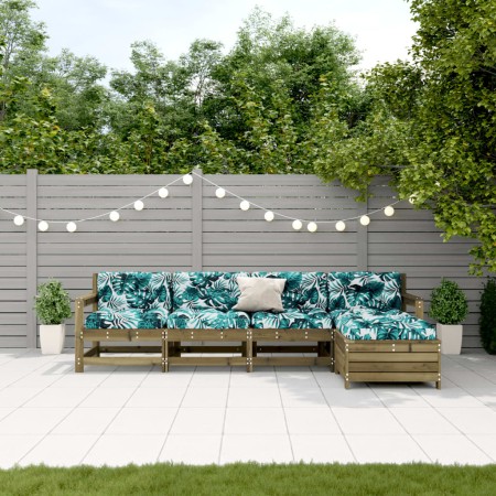 Juego de muebles jardín 5 pzas y cojines madera pino impregnada von , Gartensets - Ref: Foro24-3250859, Preis: 461,28 €, Raba...