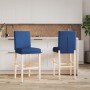 High stools 2 pcs solid rubber wood and fabric by , Kitchen stools - Ref: Foro24-4006193, Price: 79,34 €, Discount: %