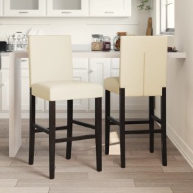 Hohe Hocker 2 Stk. aus massivem Gummiholz und Kunstleder von , Küchenhocker - Ref: Foro24-4006185, Preis: 126,25 €, Rabatt: %