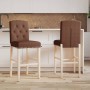 Hohe Hocker 2 Stück aus massivem Gummi, Holz und Stoff von , Küchenhocker - Ref: Foro24-4006203, Preis: 86,55 €, Rabatt: %