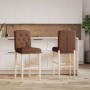 Hohe Hocker 2 Stück aus massivem Gummi, Holz und Stoff von , Küchenhocker - Ref: Foro24-4006203, Preis: 86,55 €, Rabatt: %