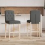 Hohe Hocker 2 Stück aus massivem Gummi, Holz und Stoff von , Küchenhocker - Ref: Foro24-4006201, Preis: 125,39 €, Rabatt: %