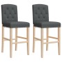 Hohe Hocker 2 Stück aus massivem Gummi, Holz und Stoff von , Küchenhocker - Ref: Foro24-4006201, Preis: 125,39 €, Rabatt: %