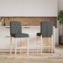 Hohe Hocker 2 Stück aus massivem Gummi, Holz und Stoff von , Küchenhocker - Ref: Foro24-4006201, Preis: 125,39 €, Rabatt: %