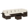 Set of 8 garden sofas and cushions synthetic rattan brown by , Garden sets - Ref: Foro24-3220492, Price: 515,59 €, Discount: %