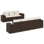 Set sofás de jardín 8 piezas y cojines ratán sintético marrón von , Modulare Sofas für den Außenbereich - Ref: Foro24-3222332...