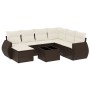 Set of 8 garden sofas and cushions synthetic rattan brown by , Modular outdoor sofas - Ref: Foro24-3221712, Price: 533,78 €, ...
