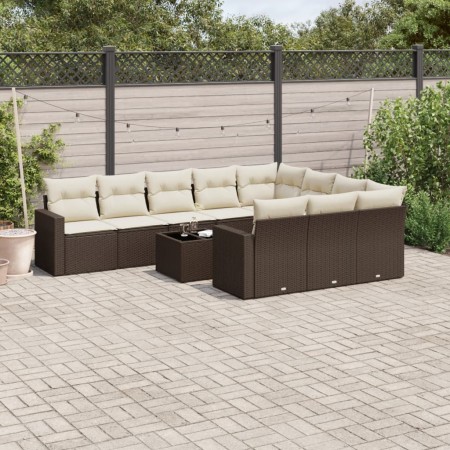 Set de sofás de jardín 11 pzas cojines ratán sintético marrón by , Garden sets - Ref: Foro24-3219493, Price: 720,48 €, Discou...