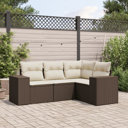 Set mit 4 Gartensofas und Kissen Kunstrattan braun von , Modulare Sofas für den Außenbereich - Ref: Foro24-3222512, Preis: 31...