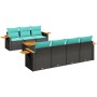 Set of 8 garden sofas with cushions black synthetic rattan by , Garden sets - Ref: Foro24-3226645, Price: 652,26 €, Discount: %