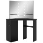 Tocador de esquina con LED negro 111x54x141,5 cm de vidaXL, Tocadores para dormitorios - Ref: Foro24-326534, Precio: 143,46 €...