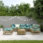 8 pcs garden furniture set and cushions impregnated pine wood by , Garden sets - Ref: Foro24-3250611, Price: 790,67 €, Discou...