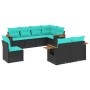 Set of 8 garden sofas with cushions black synthetic rattan by , Garden sets - Ref: Foro24-3227002, Price: 684,92 €, Discount: %