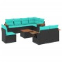 Set mit 9 Gartensofas mit schwarzen Kissen aus synthetischem Rattan von , Gartensets - Ref: Foro24-3227009, Preis: 723,22 €, ...