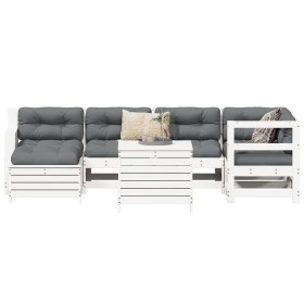 Set of garden sofas 7 pcs solid pine wood white by , Garden sets - Ref: Foro24-3250969, Price: 545,84 €, Discount: %