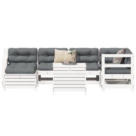 Set Gartensofas 7-teilig massives Kiefernholz weiß von , Gartensets - Ref: Foro24-3250969, Preis: 545,55 €, Rabatt: %
